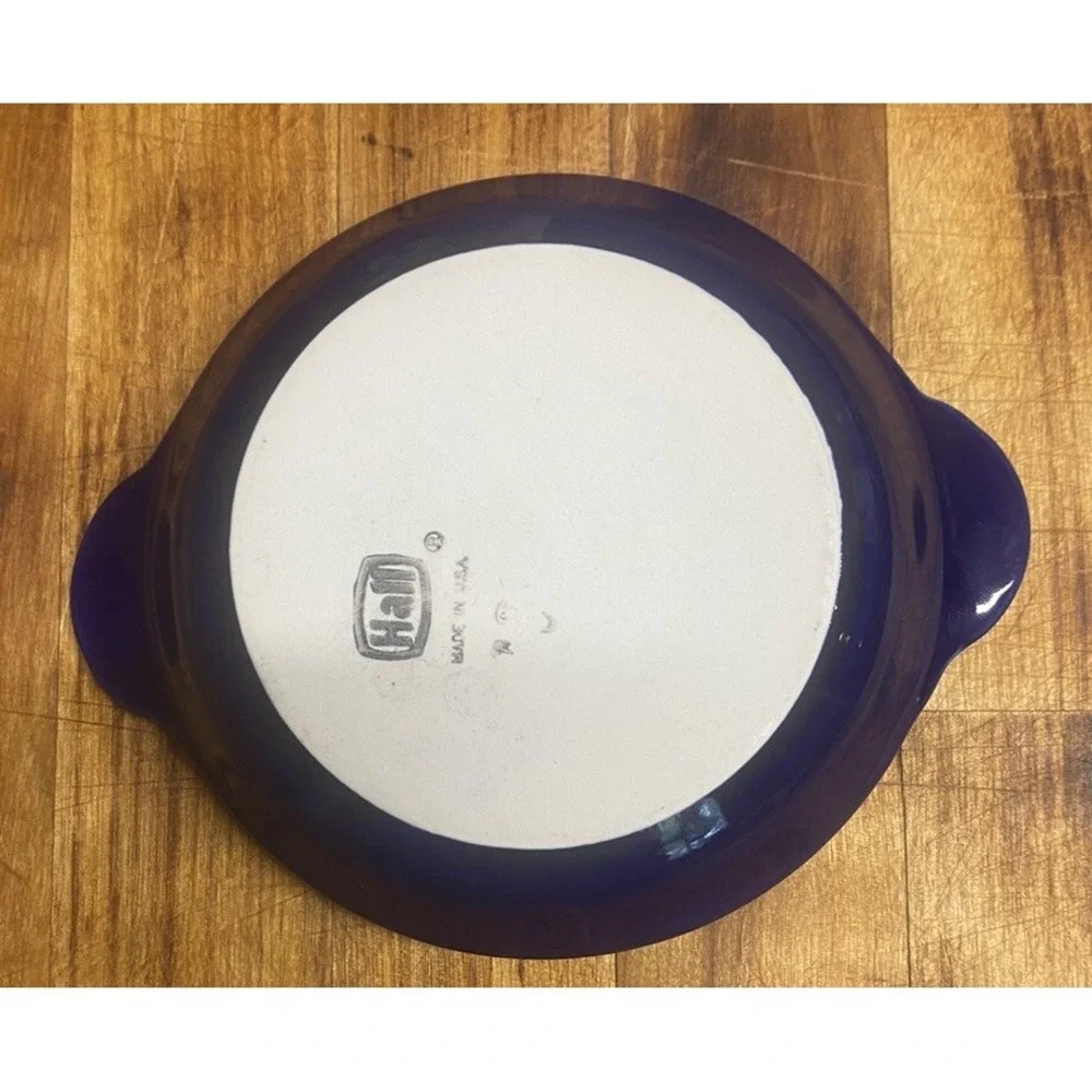 Vintage Hall USA Pottery Cobalt Blue Au Gratin Baking Dish‎